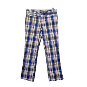 Abercrombie & Fitch Vintage Y2K Pants Womens 00 Blue Brown Pink Plaid Preppy